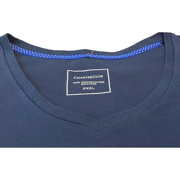CHARTER CLUB LONG SLEEVE V-NECK TOP, INTREPID (NAVY) BLUE, PET/XXL, CASUAL, NWT - Picture 2 of 11